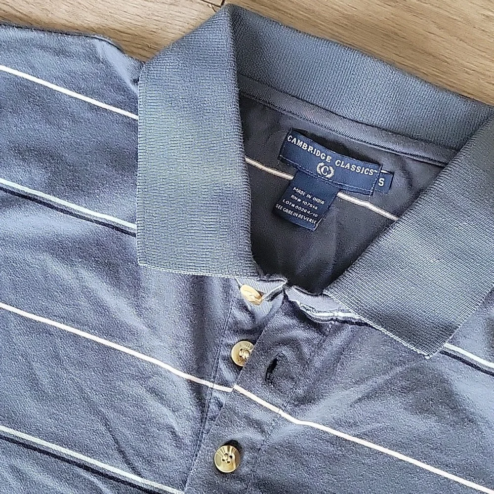 Preppy cut off collard shirt 👕 blue L XL - Picture 4 of 8